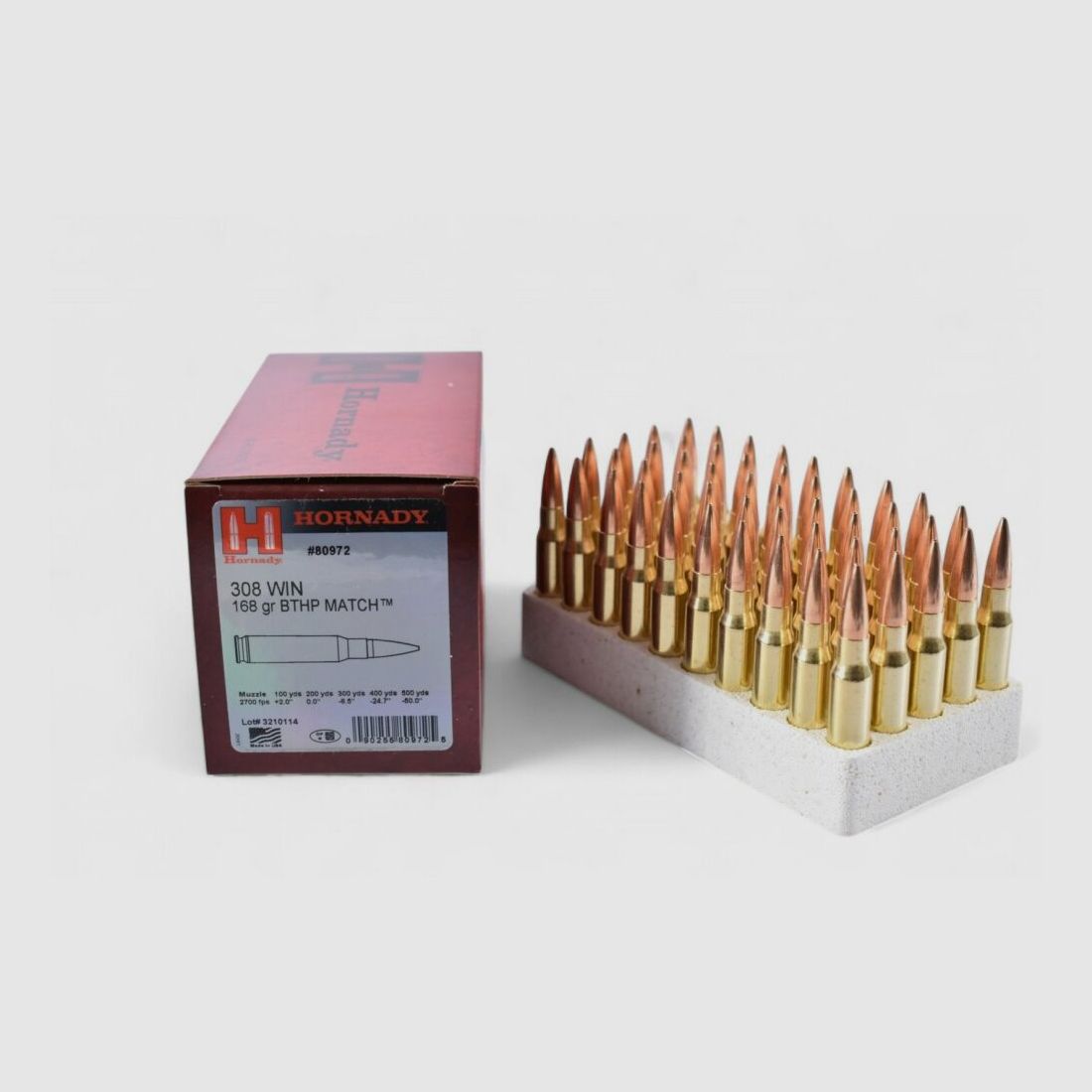 Hornady 168grs Match BTHP 50STK .308Win