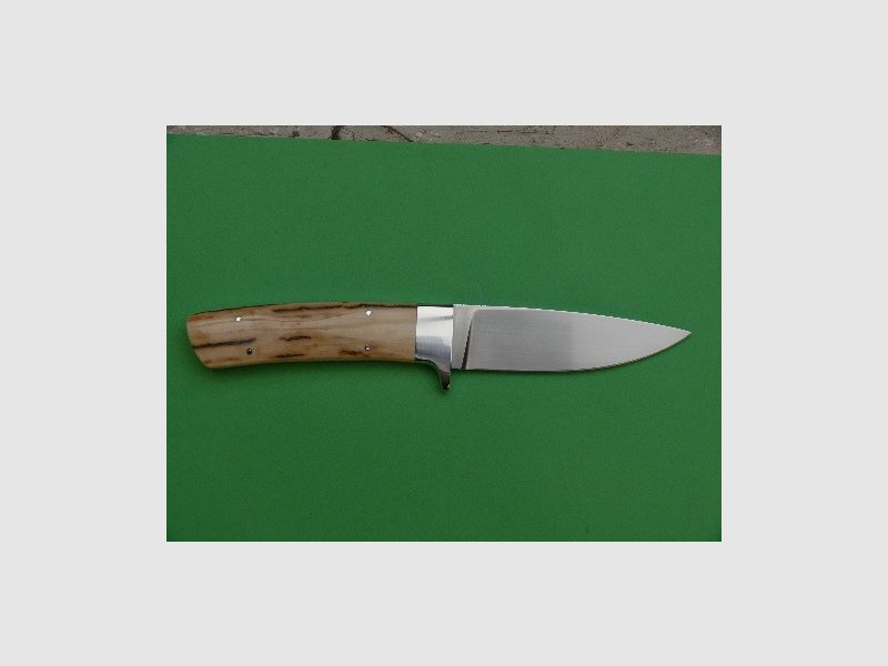 Handgefertigtes Jagdmesser, Stahl CPM 420V, Griffmaterial aus Mammutelfenbein