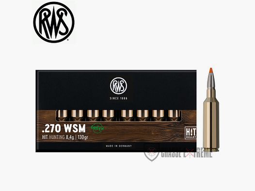 20 Munitions RWS cal 270 WSM 130gr HIT