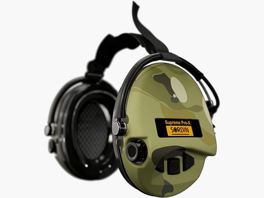 Sordin - Słuchawki aktywne Supreme Pro-X nakarkowe - wkładki żelowe, Camo - 76302-X-06-G-S