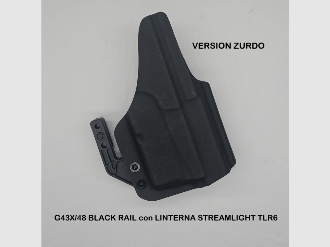 IWB-Holster GLOCK 43X/48 Schwarz + TLR6 Taschenlampe Elegant Kydex Innenlinks, Bild 2 von 5