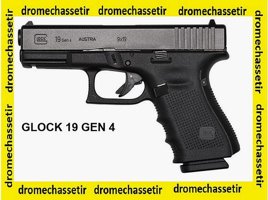 Pistolet Glock 19, generation 4, cal 9×19, noir