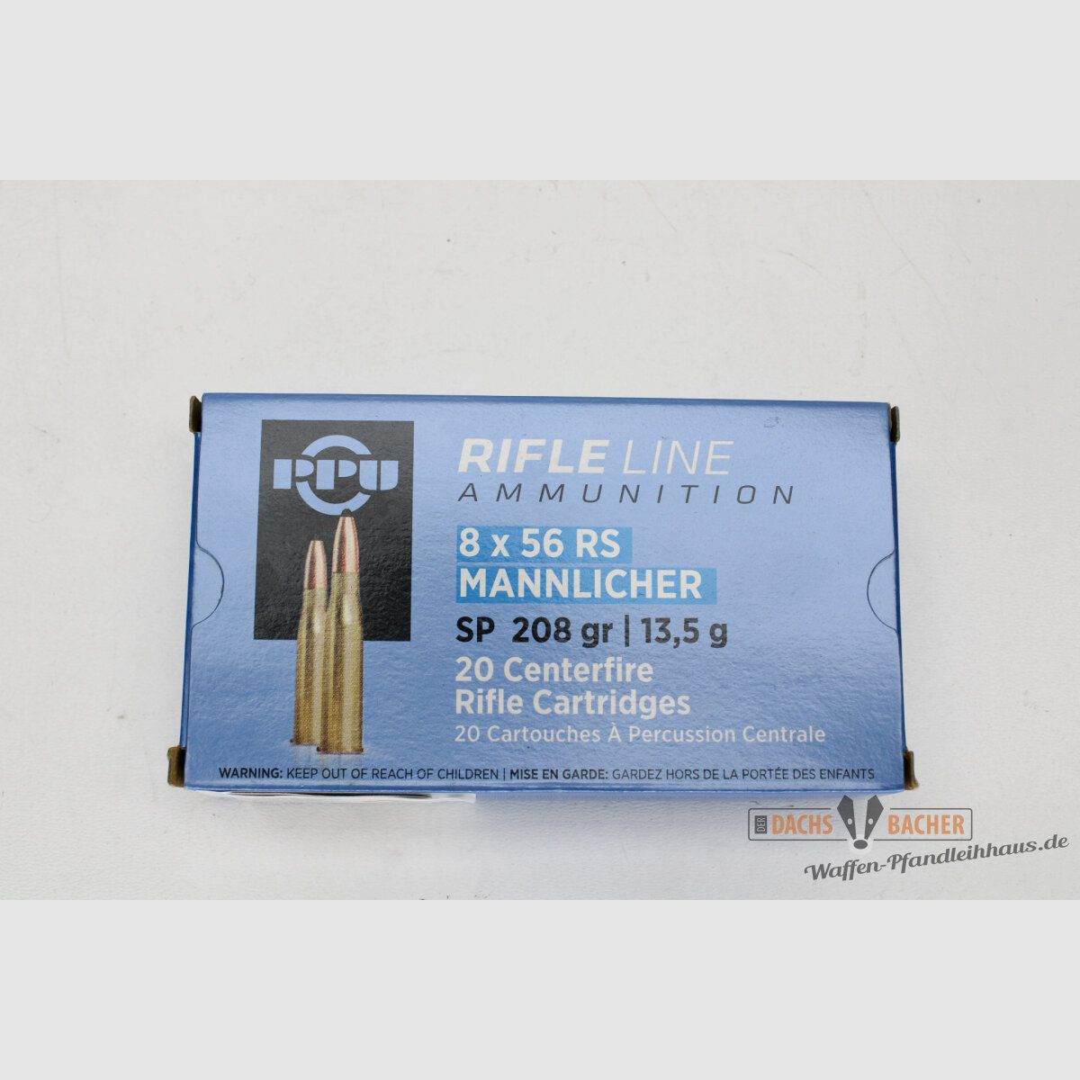 PPU Privi Partizan 8x56 RS Mannlicher 13,5g/208gr SP Teilmantel 20 Schuß