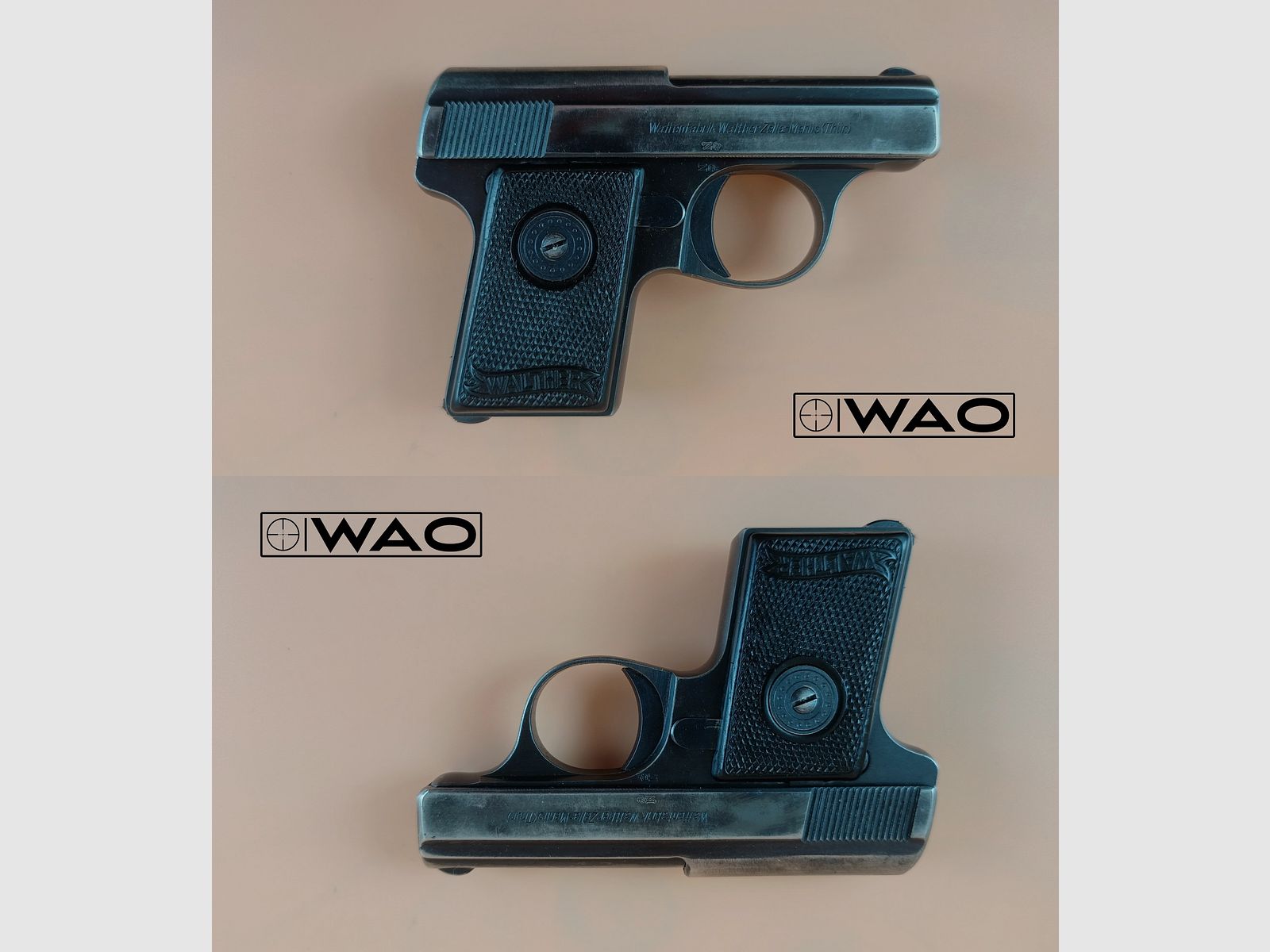 Walther Modèle 9, Mod. 9, Type II, Zella-Mehlis, Cal. 6,35mm Browning *avec étui*