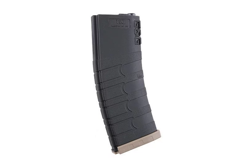 Magazynek ASG G&G mid-cap 120 kulek do M4/M16 (5 sztuk) - czarny/tan, zdjęcie 6 z 10