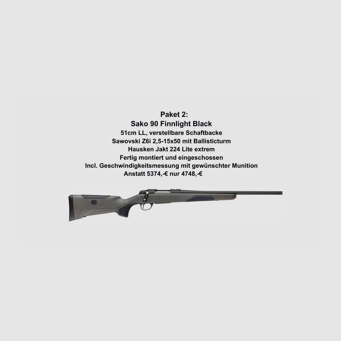 Sako 90 Finnlight Black, Swarovski, Hausken