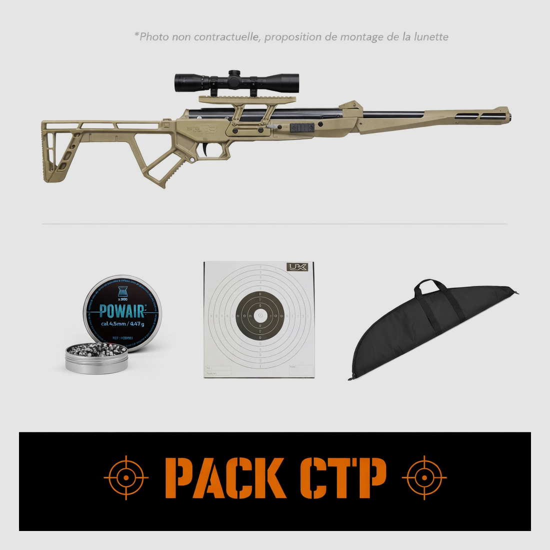 Pack Carabina de aire Black Bunker BM8 - Cal. 4.5 mm - Tan y accesorios, imagen 7 de 7
