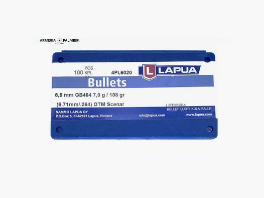 LAPUA GESCHOSSE C 6,5MM 108GR SCENAR L