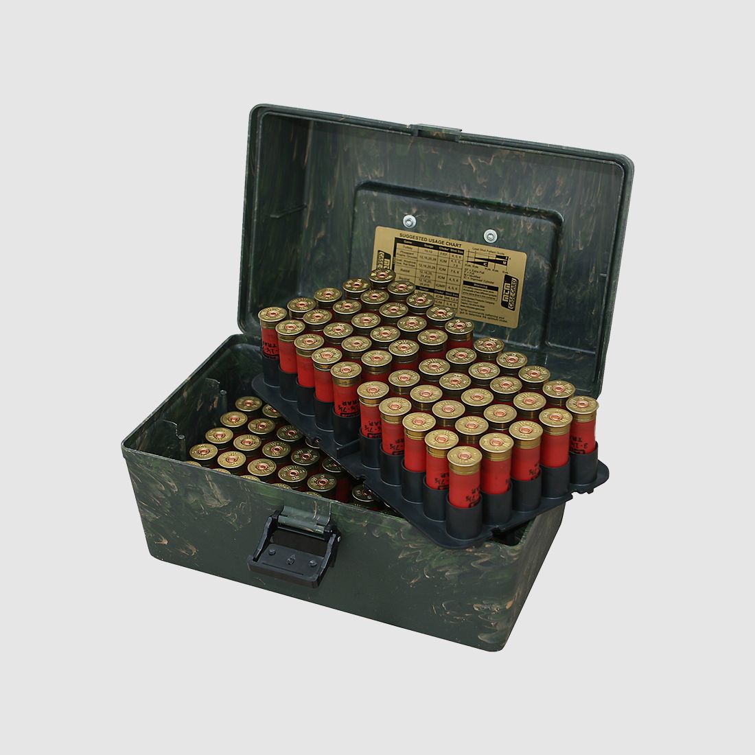 MTM Caja de cartuchos de perdigones SF-100-20-09 camuflaje salvaje para 100 cartuchos de perdigones .20