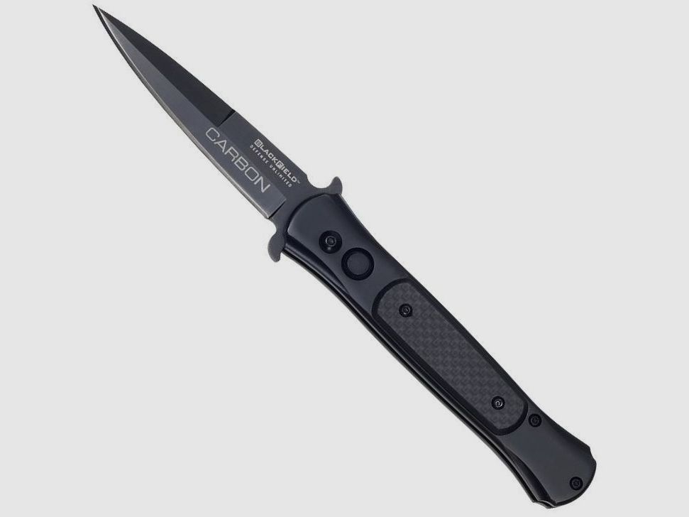 Springmesser BlackField Carbon einseitig geschliffene Klinge Dolch-frmig
