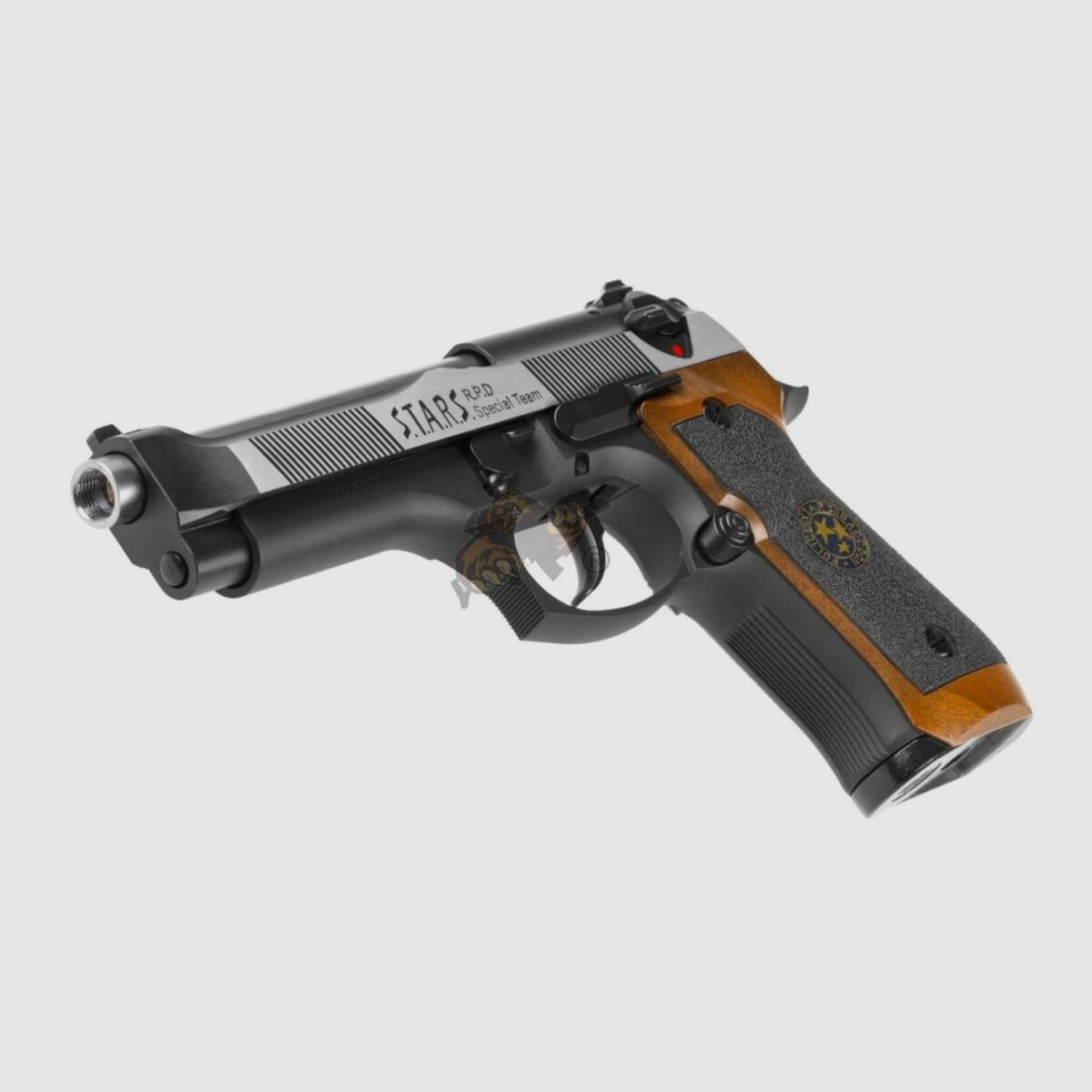 M92 Mod. Samurai Edge Bicolor Volledig Metaal (Zwart/Zilver/Hout) Airsoft -F-