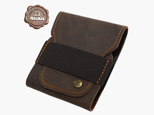 AKAH patron case made of buffalo leather with pull-up effect