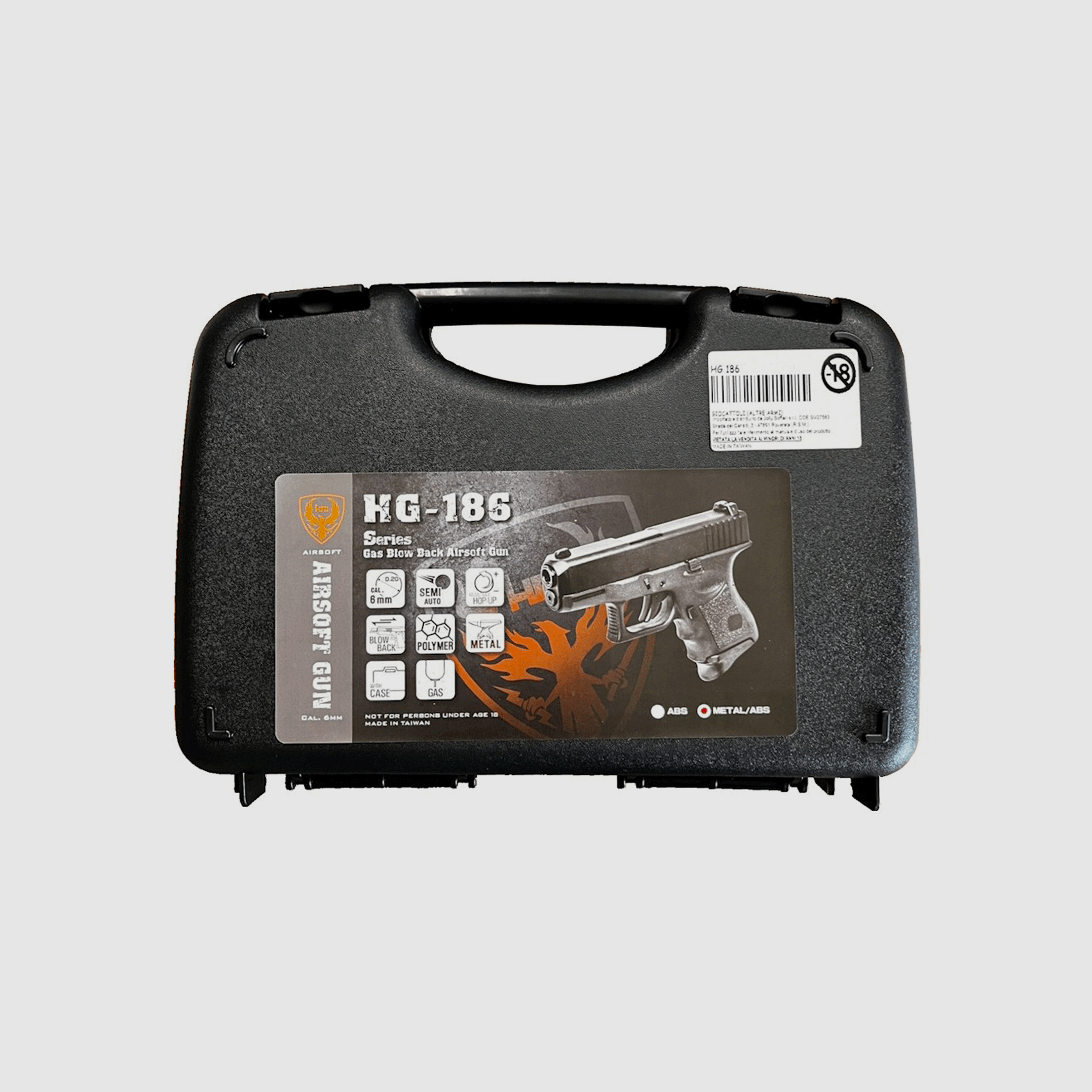 SOFTAIR-PISTOLE – HFC CO2 HG-186 HALBMETALL SCHWARZ, Bild 3 von 3