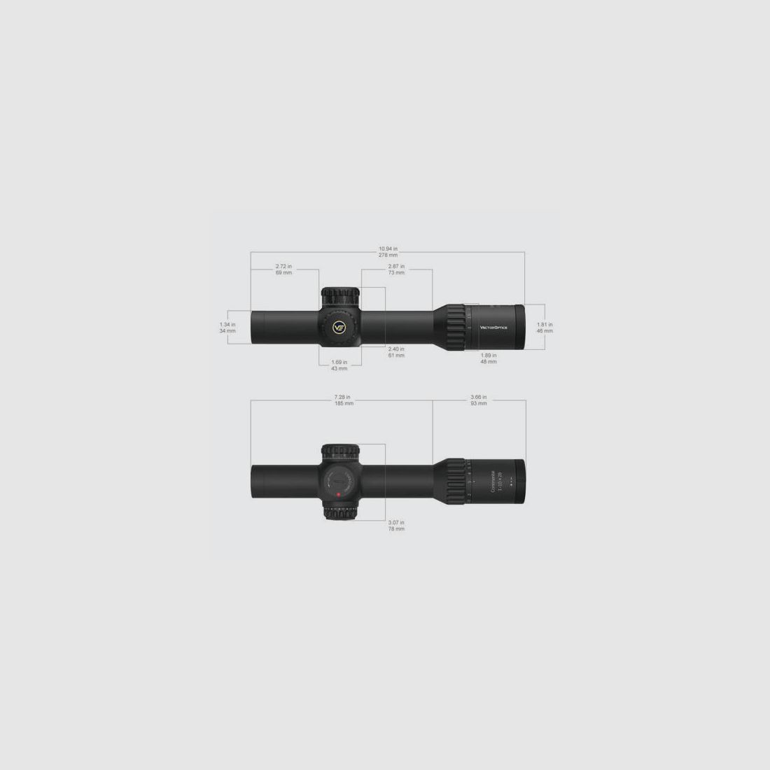 Vector Optics - Zielfernrohr LPVO Continental x10 ED RAR - 1-10x28 - 34 mm - Schwarz - SCFF-48, Bild 5 von 15