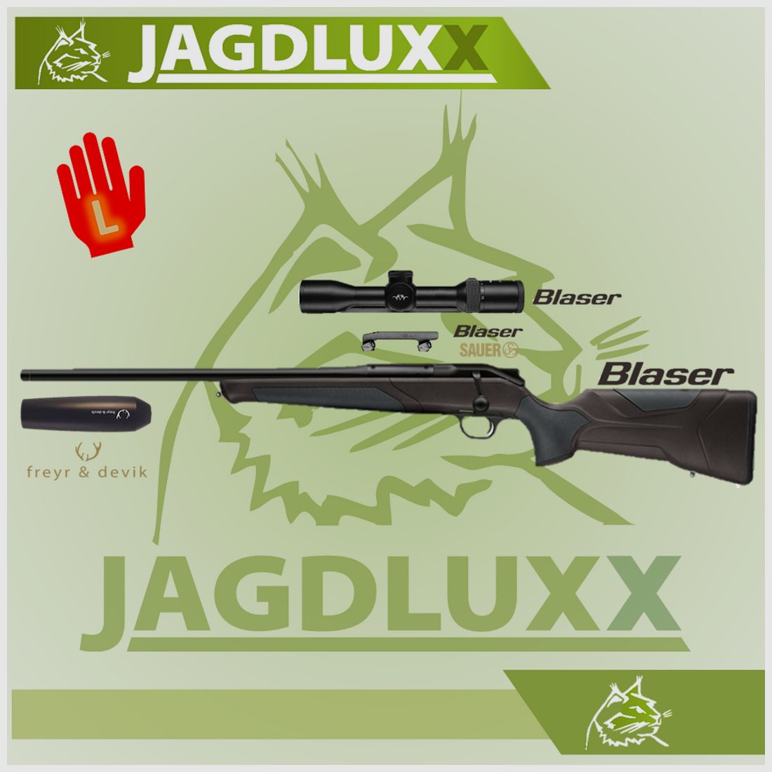 Blaser R8 Professional 2.0 black-brown left-handed weapon with Blaser B2 and freyr & devik silencer