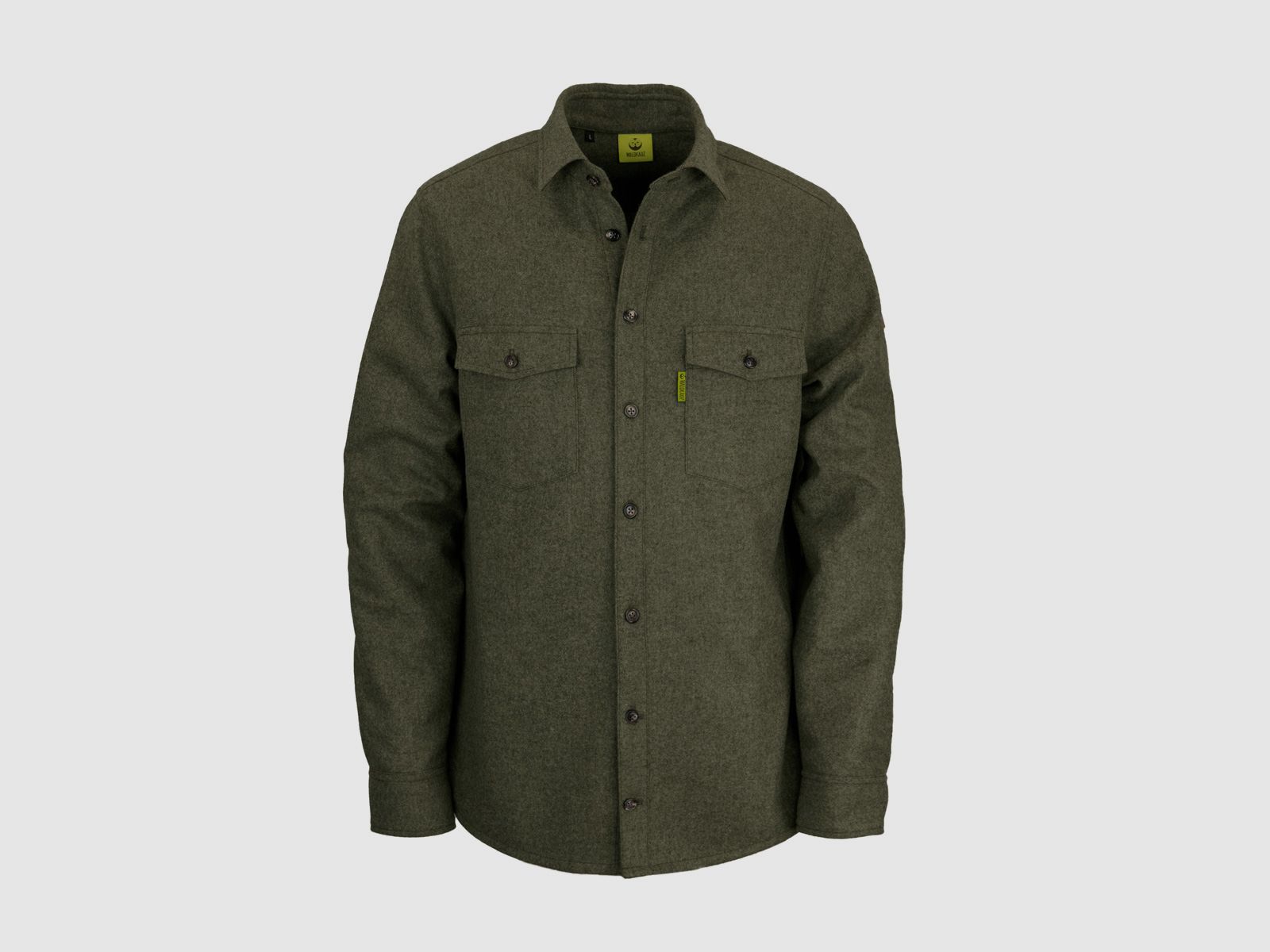 Merino loden shirt "Grimbart", olive