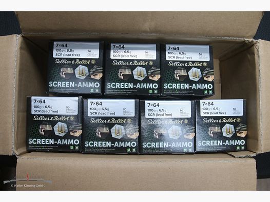 350 Schuss S&B 7x64 Bleifrei Screen Ammo 100 gr.