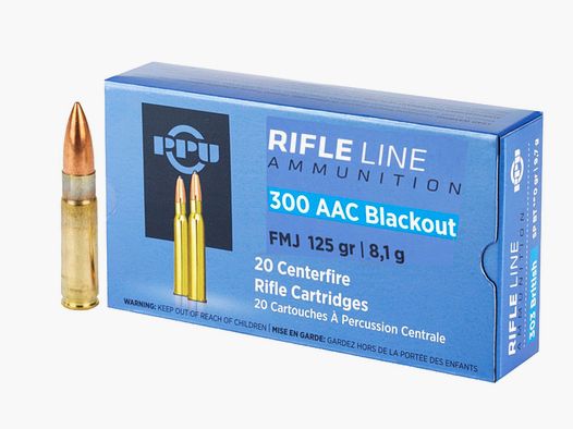 PPU .300 AAC Blackout 8,1g 125grs FMJ 20 pezzi