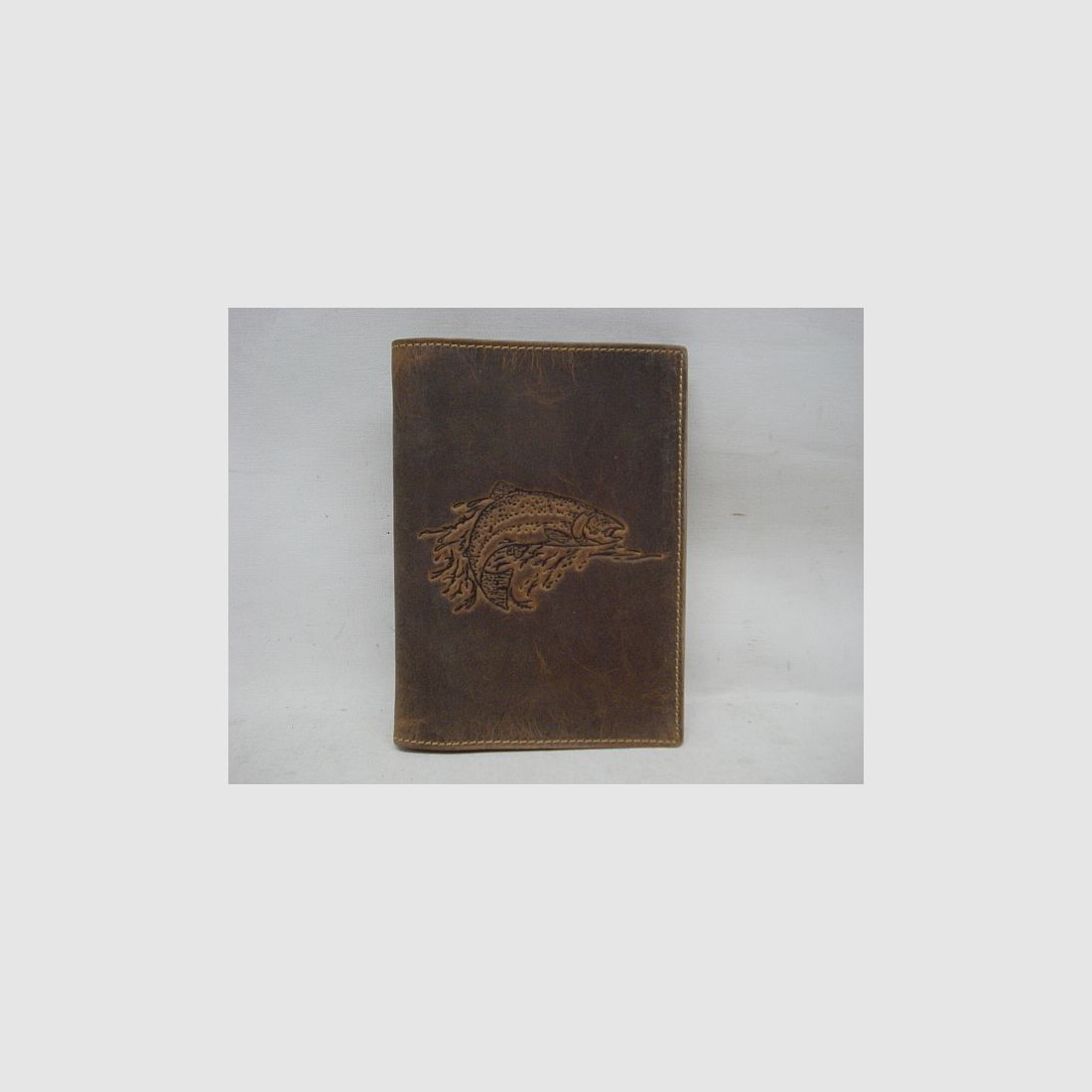 ID card holder fish motif - 6 compartments, brown