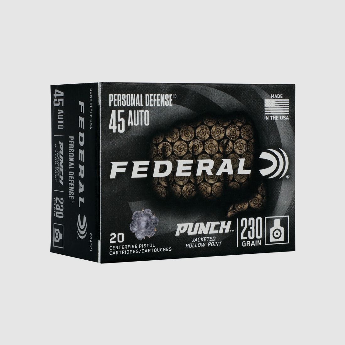 Federal Personal Defense Punch .45 ACP 230GR JHP 20 cartridges