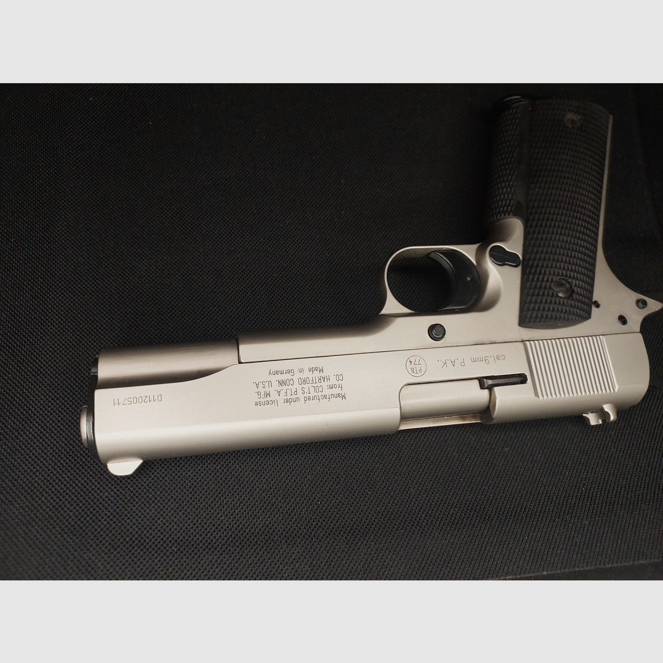 Colt Government 1911 A1 Pistolet alarmowy 9mm P.A.K. Nikiel (PTB 774)