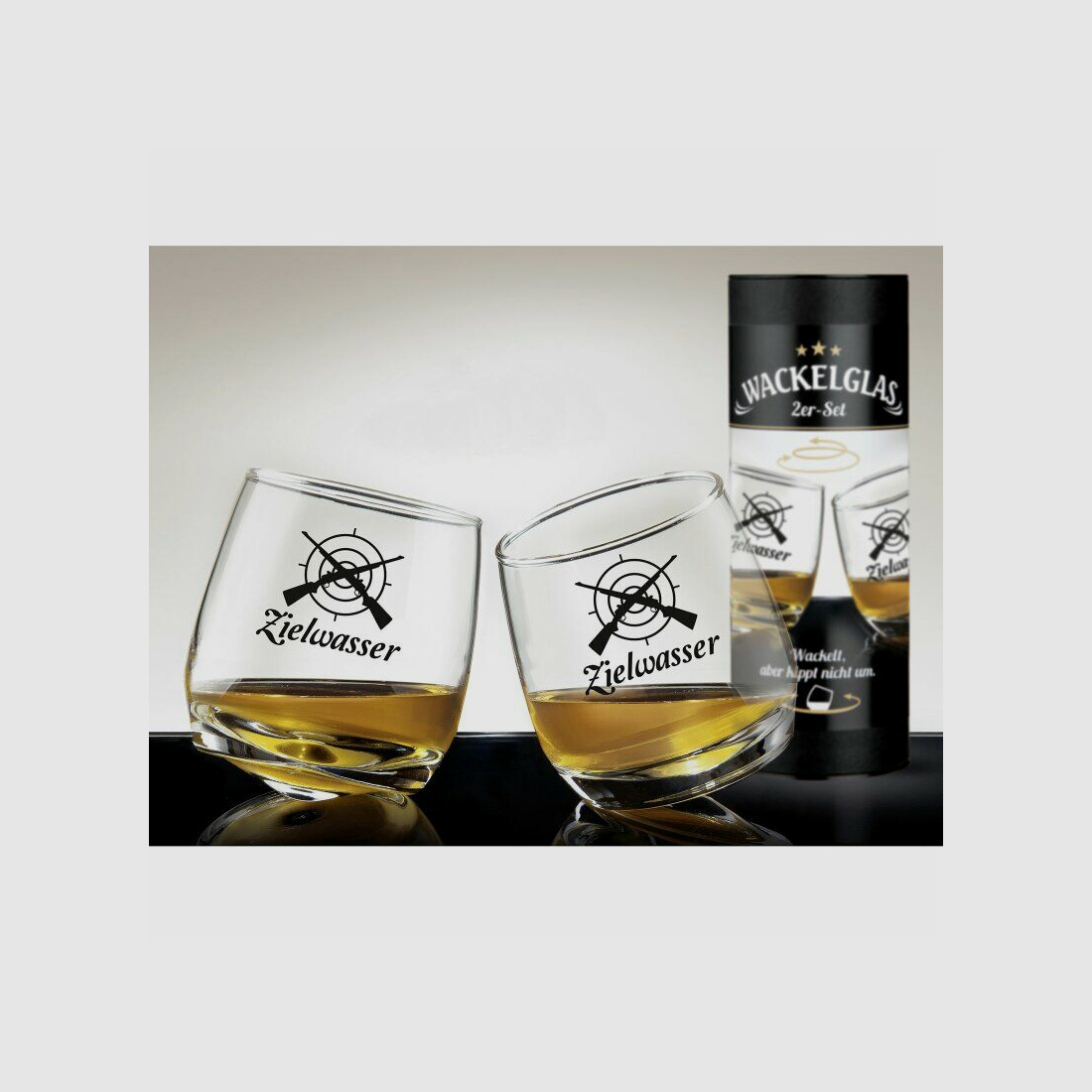 Gilde Handwerk Wackelglas "Zielwasser" - 2er Set