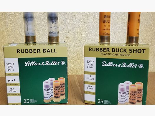 Cartucce SELLIER & BELLOT Law E. Rubber Buck 12 70 27 Pallettoni In Gomma Non Letali