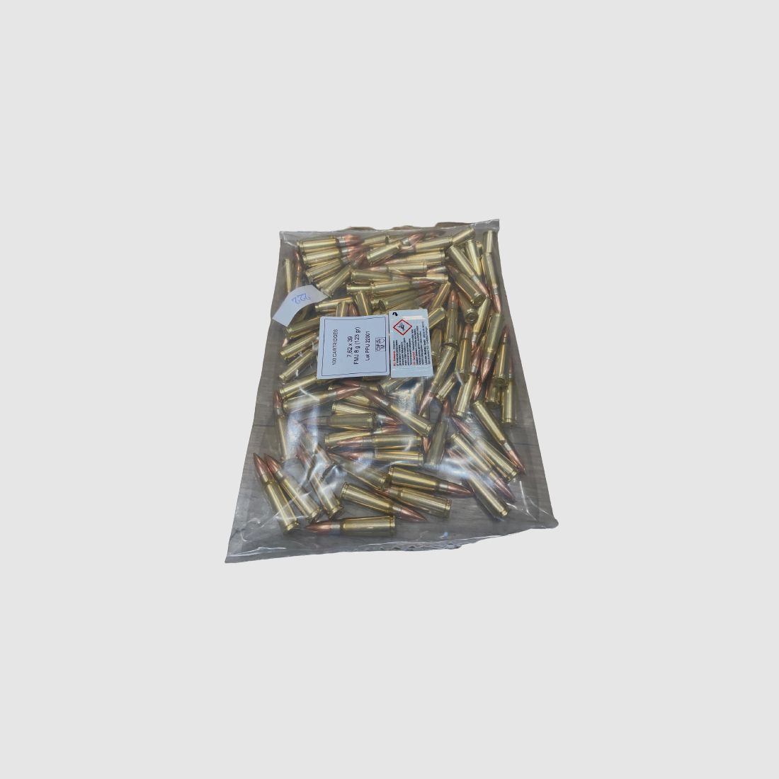 PPU BÜCHSENPATRONEN 7,62x39 FMJ - 123 GRS. - 100 SCHUSS BULK
