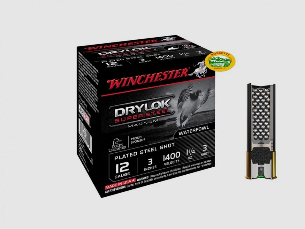 WINCHESTER Patronen DRYLOCK Kal.12 Semimagnum gr.36 p.4 bleifrei
