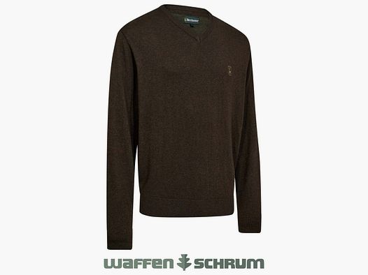 Deerhunter Pullover Harrington V-Neck Brown Melange