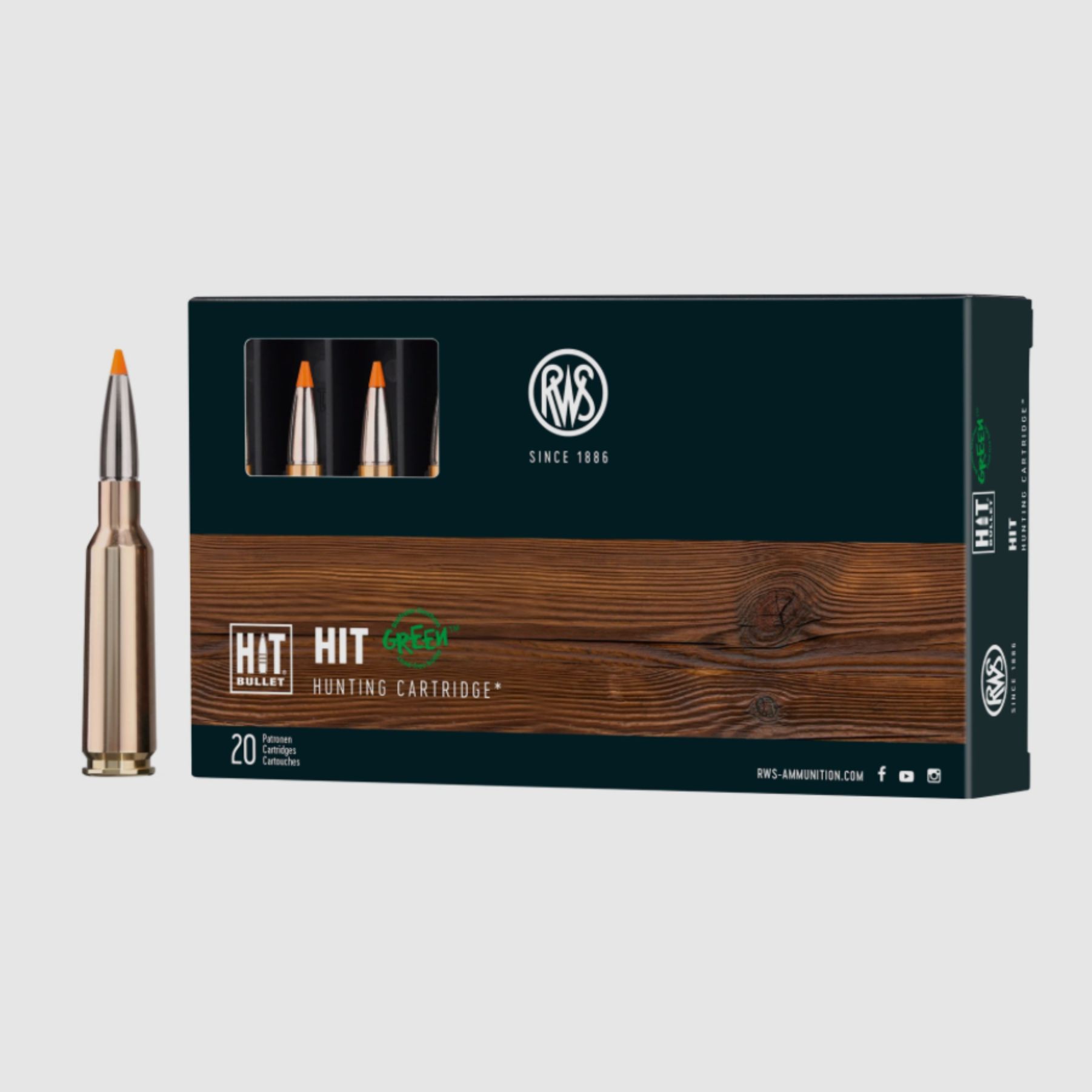 RWS 2426462 cartouches 6,5 Creedmoor HIT Green 7,8g 120grs.