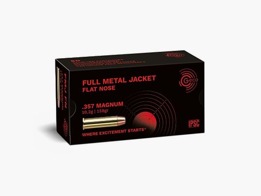 Geco Kal. 357 Magnum FMJ 10,2 gr / 158grs - Box mit 50 Stk.
