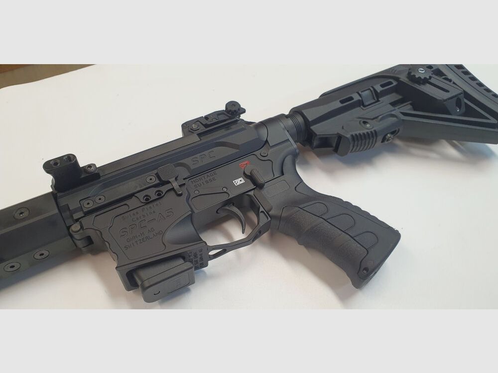 GWMH AG Selbstladebüchse GWMH SPC-SPORTER A5 10" (SWISS PISTOL CARBINE) BLACK Kal.9x19 AR15 Glock Magazin