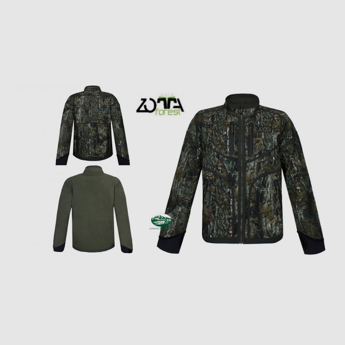 ZOTTA Jacket Soft Shell Reversible green/camo