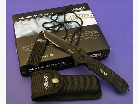 Cuchillo de bolsillo WALTHER BLACK TAC TANTO de una mano