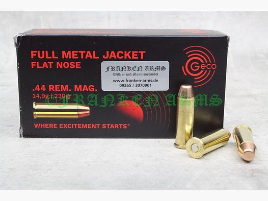 GECO .44 Mag. VM-FK 230gr. 14,9g 50 pièces Prix dégressifs