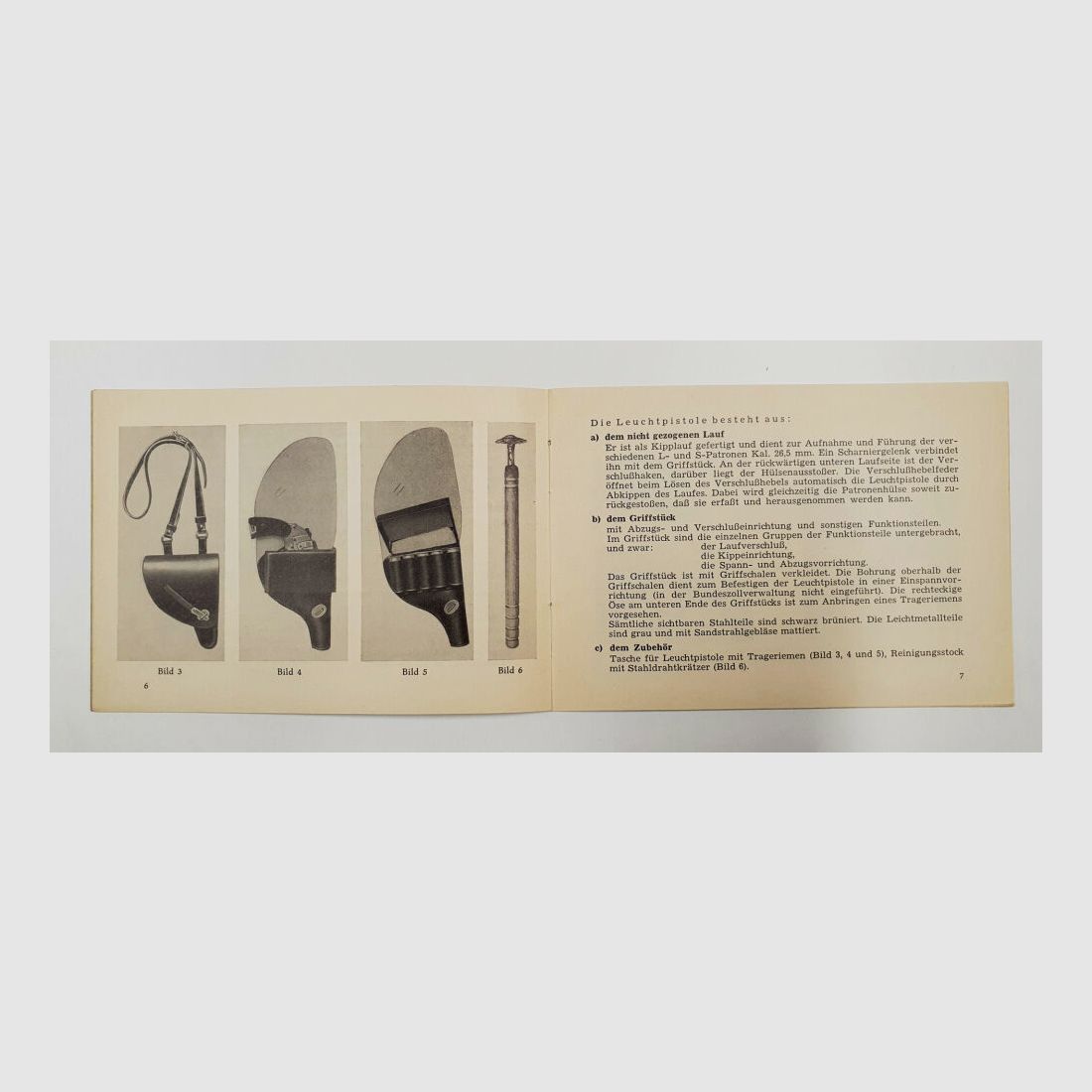 Instrucciones de uso de la pistola de luz Heym, tipo 3 de la fábrica de armas F. W. Heym - Münnerstadt, de 1959, imagen 5 de 7