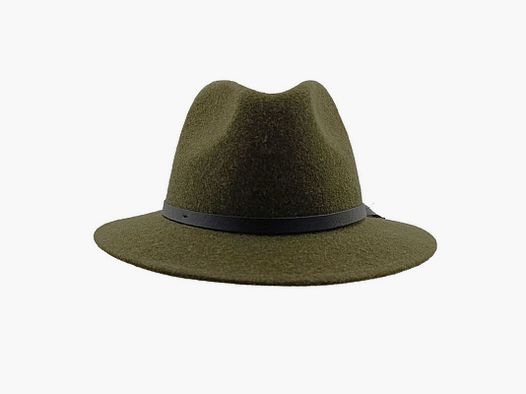 Grüne Lederkappe mit Riemen