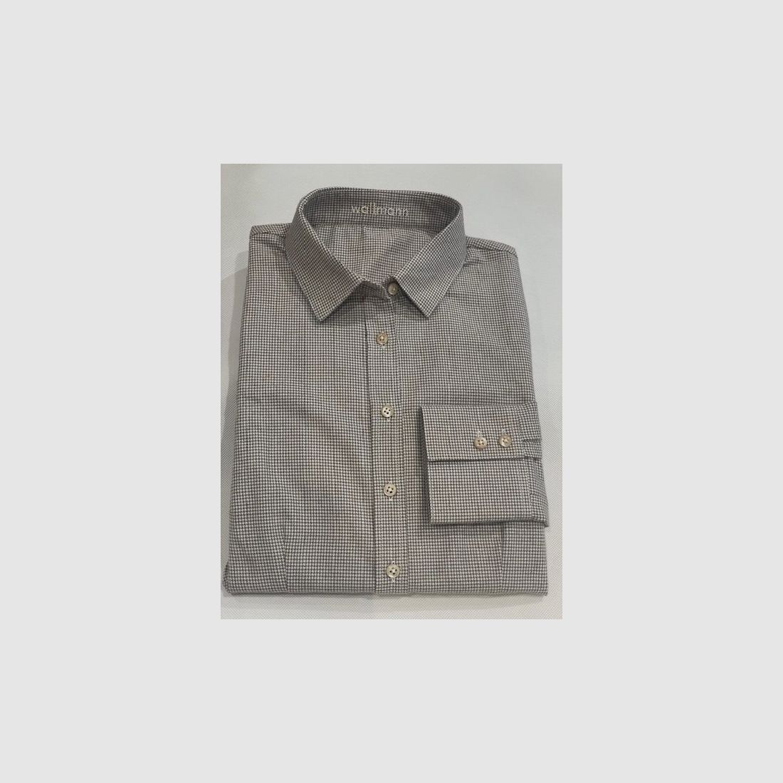 Camicia di flanella Wallmann a piccole quadretti in beige