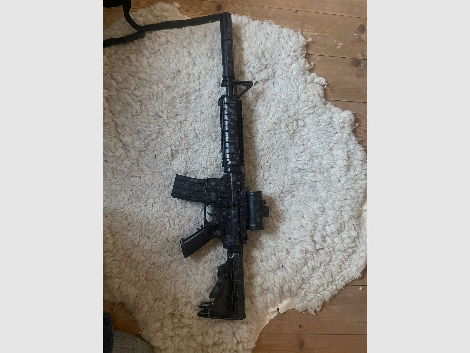M4 AEG Softair 0.5J GSG Sport-Serie Noir-Gris-Blanc Camouflage