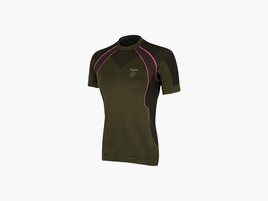 Trabaldo Dames Technisch Shirt Gaia Groen met Fuchsia Inzetten