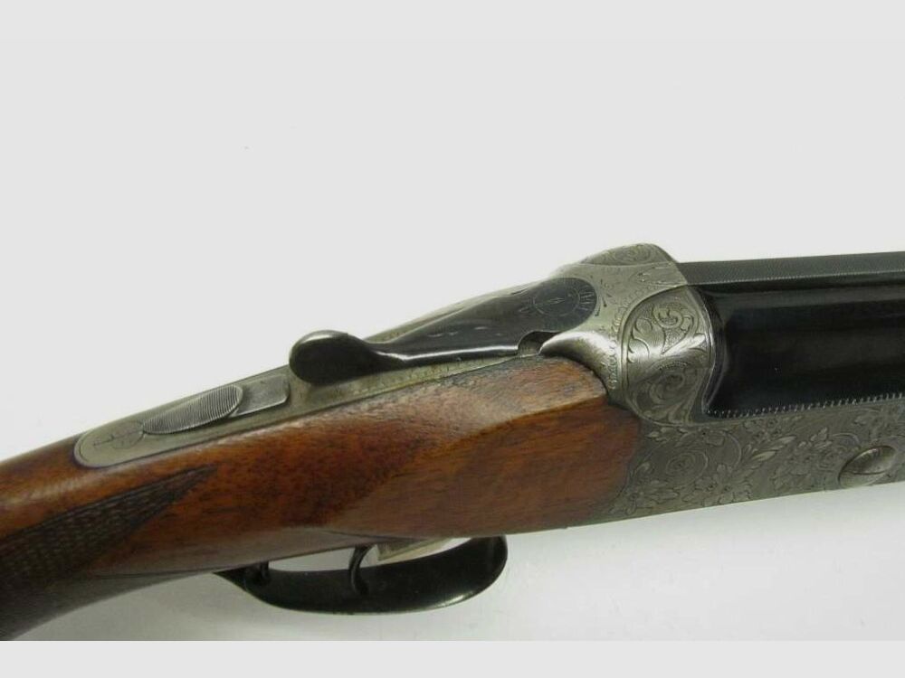 Bockdoppelflinte A.S.L. Italien Kal. 16/70, gravierte Basküle, Ejektor, Dop 16/70