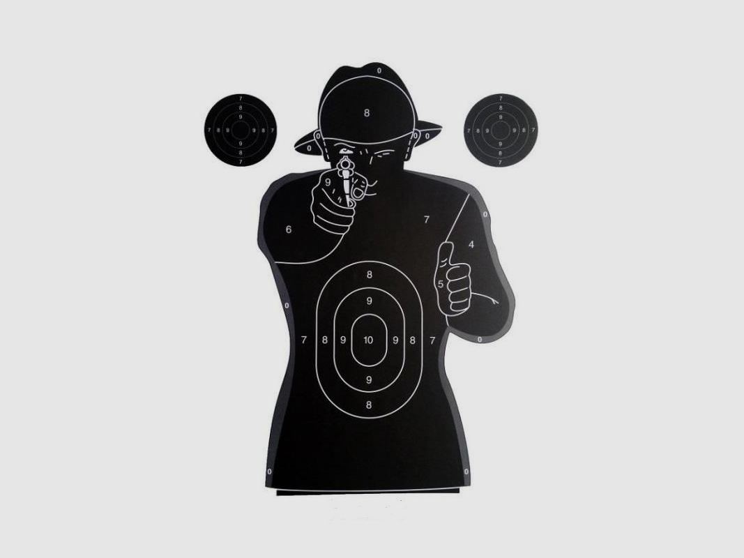 100 PAPIERZIELSCHEIBEN RSN1 SCHWARZE SILHOUETTE