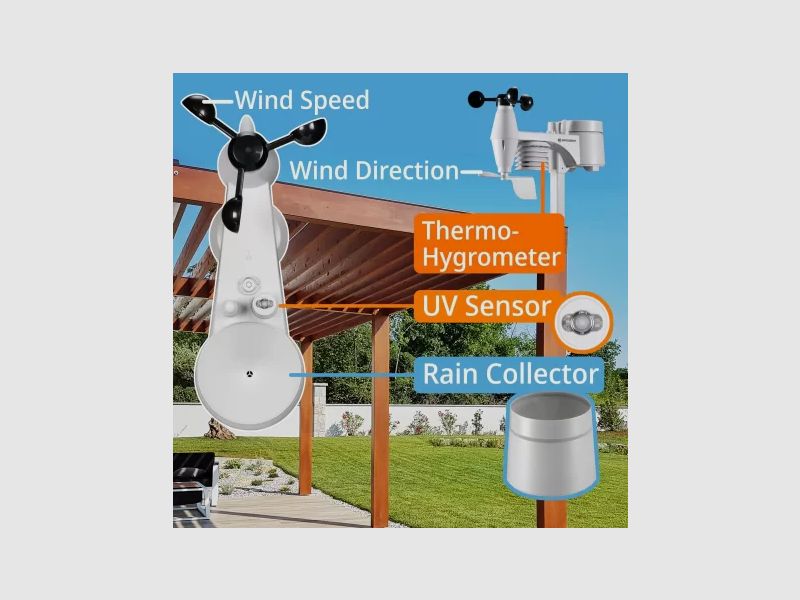 Stazione meteorologica BRESSER WIFI ClearView con sensore 7 in 1, immagine 12 di 13