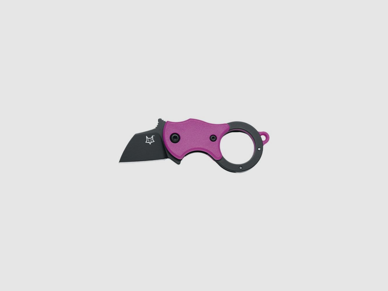 Fox Mini-Ta Fold. Couteau Poignée en Nylon Violet, Acier Inox 1.4116, Lame Noire Idr.