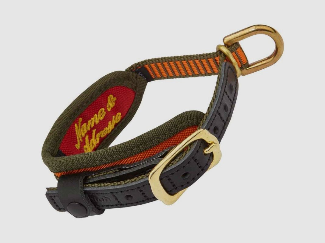 Niggeloh Hundehalsung DeLuxe orange / oliv XXS