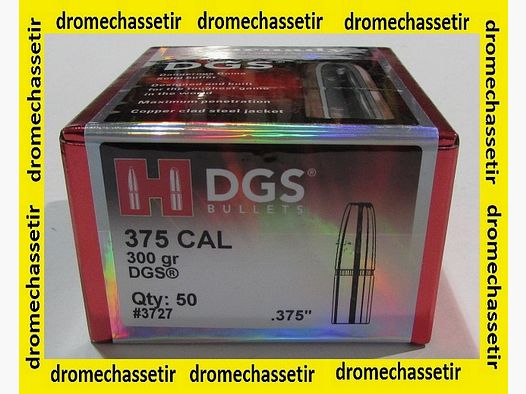 Box mit 50 Geschossen Hornady DGS, Kal. 375, 300 grains, Ref. 3727