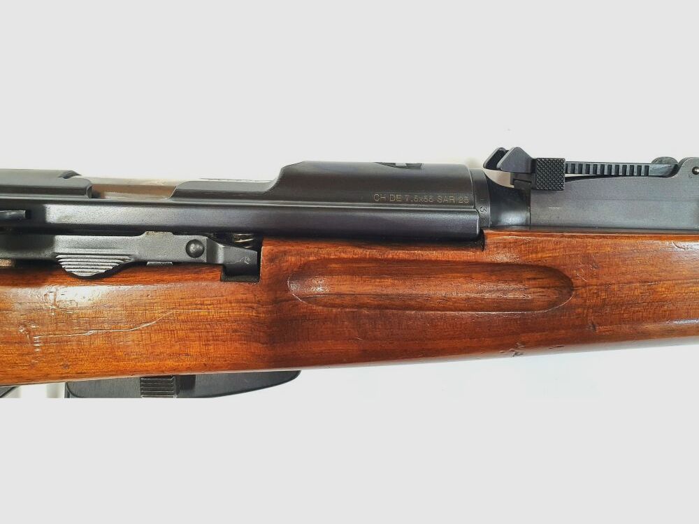 Fabryka broni Bern karabina powtarzalna Fabryka broni Bern Szwajcarski K31 Kaliber 7,5x55 Szwajcarski kompletny z dopasowanymi numerami + prywatny