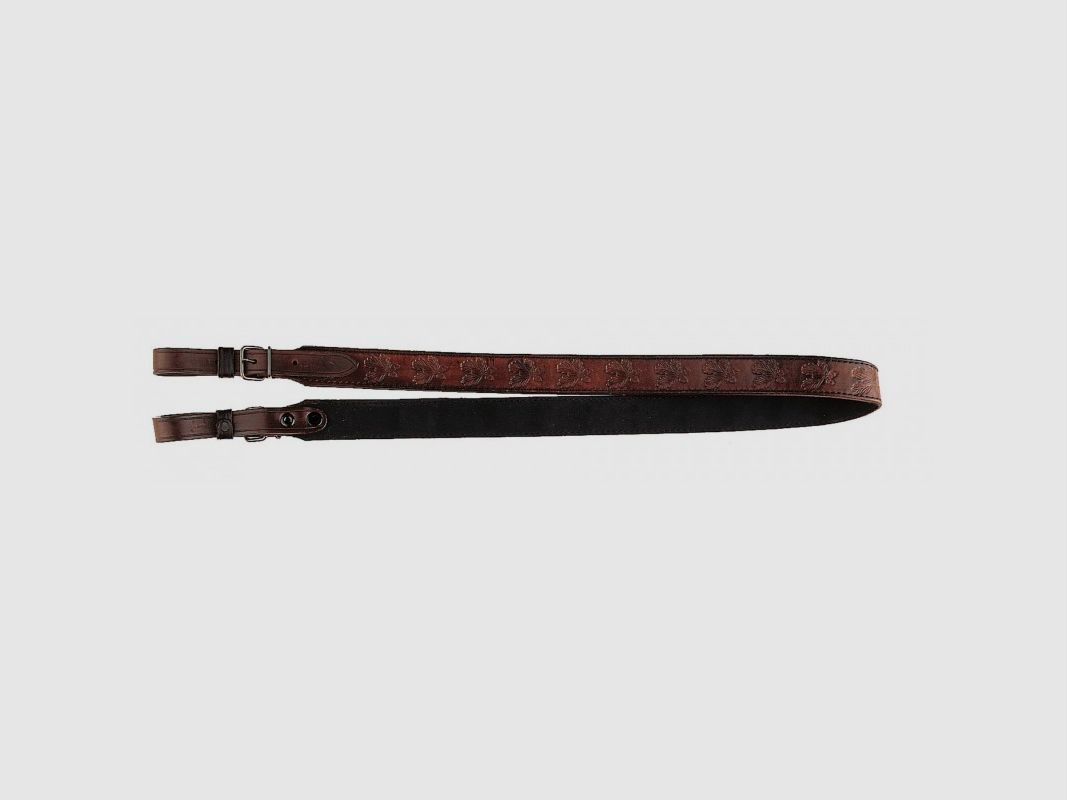 Leather sling with oak leaves