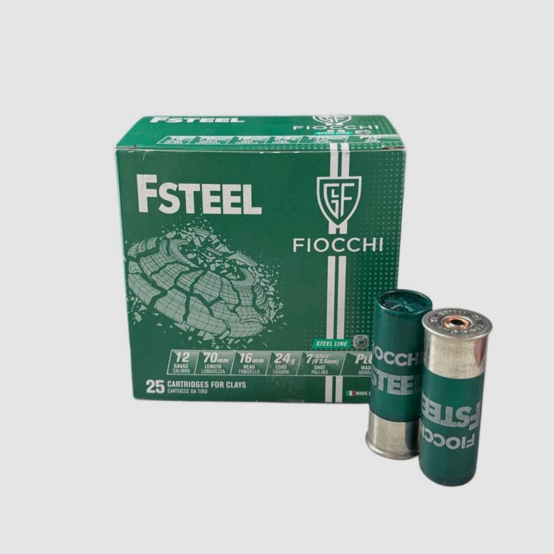 FIOCCHI F Steel 24g à25 12/70 - 2,5 mm